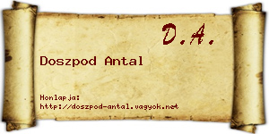 Doszpod Antal névjegykártya